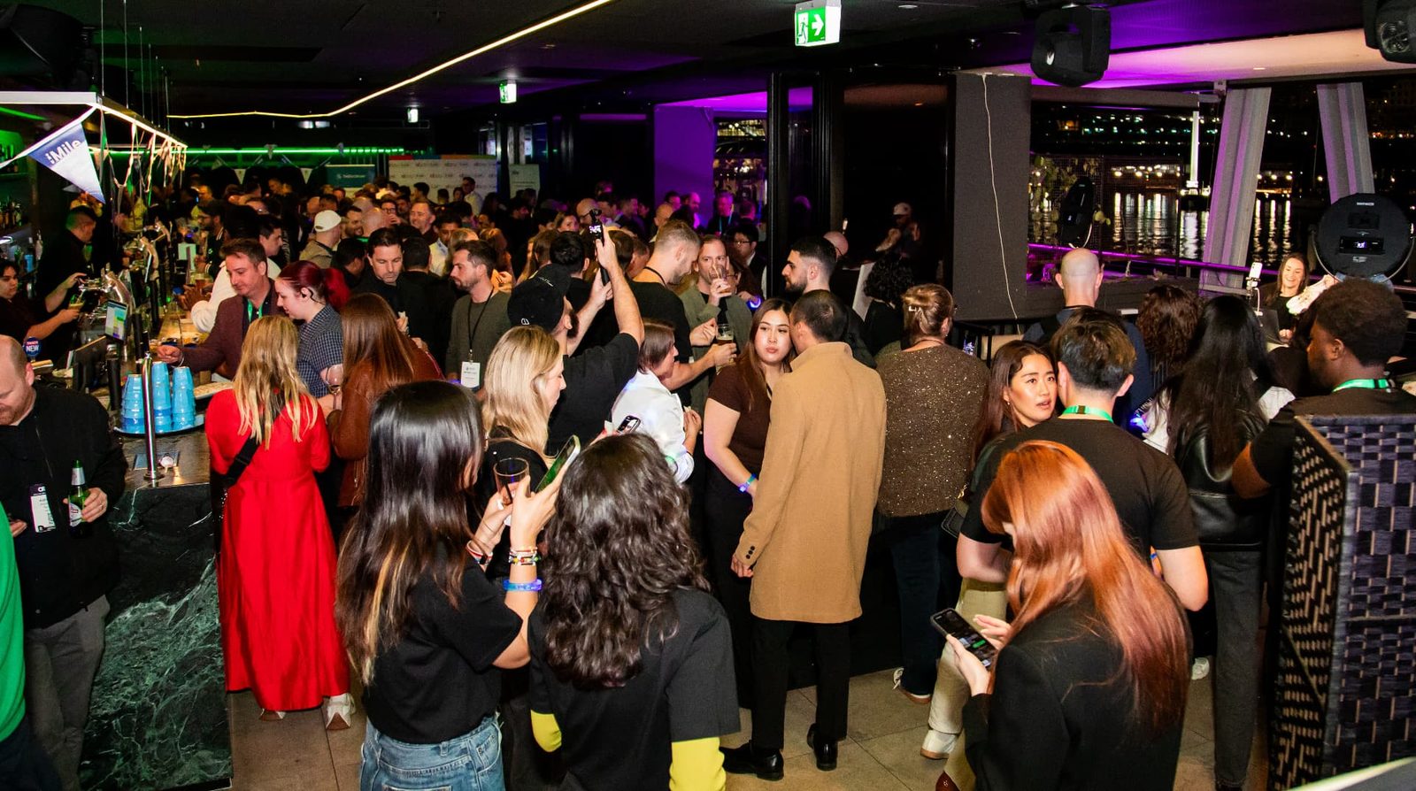 Crowd networking at a Retail Community After Dark event