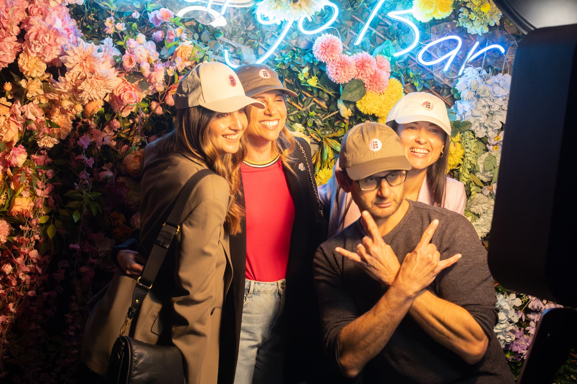 Community members posing together at an event